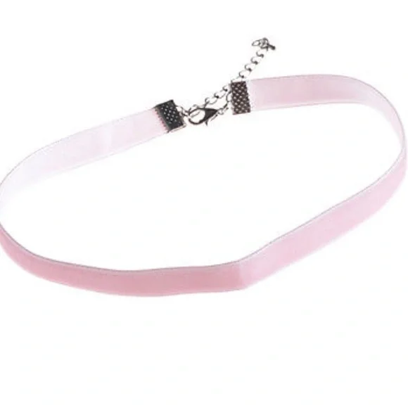LIGHT PINK VELVET THIN CHOKER-NEW - Picture 3 of 3